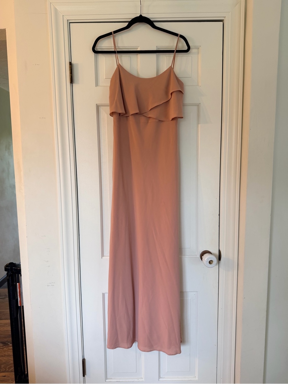 Jenny Yoo Blush “whipped apricot” Maxi Dress with Ruffle Bodice